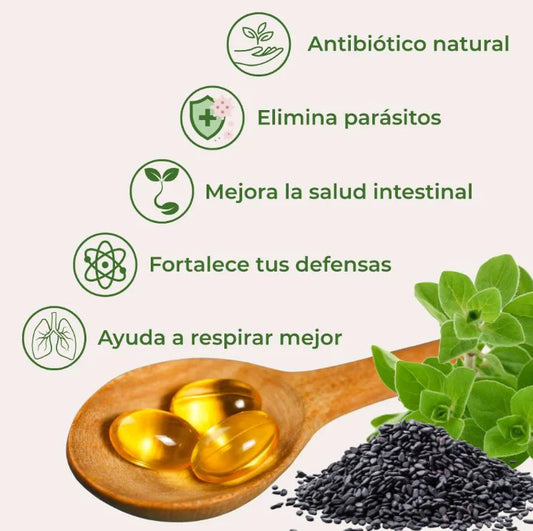 Aceite de Oregano “Refuerza tu bienestar natural y vitalidad todos los días”. 600 Capsulas.