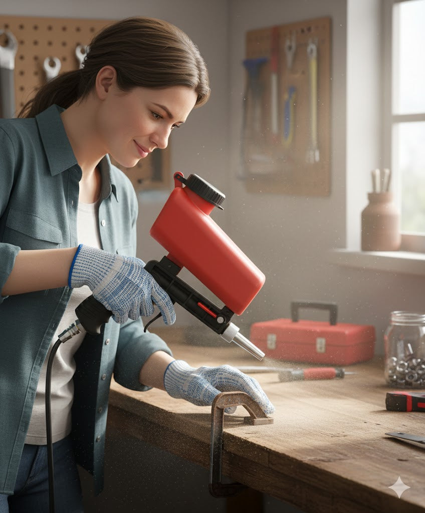 SteelBlast Pro. Pistola Neumática para Eliminar Pintura, Oxido y Suciedad en Superficies