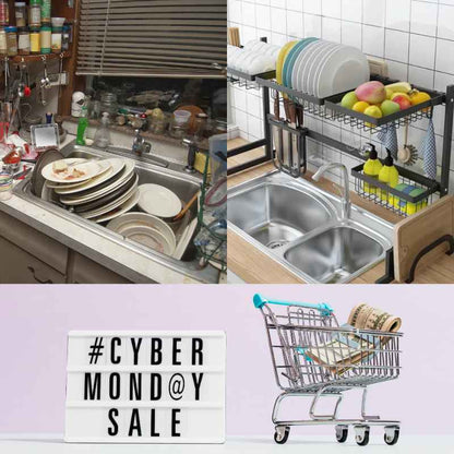 Escurridor De Platos Fregadero. Color Negro. “Secado natural + orden + estética moderna”